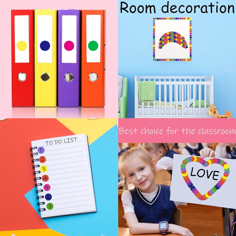 Dreecy 2800 PCS Colored Dot Stickers Round Color Coding Labels Circle Dots Labels Stickers Polka Circle Dot Stickers Label Sticker for Office Classroom Papers Etc - Image 5